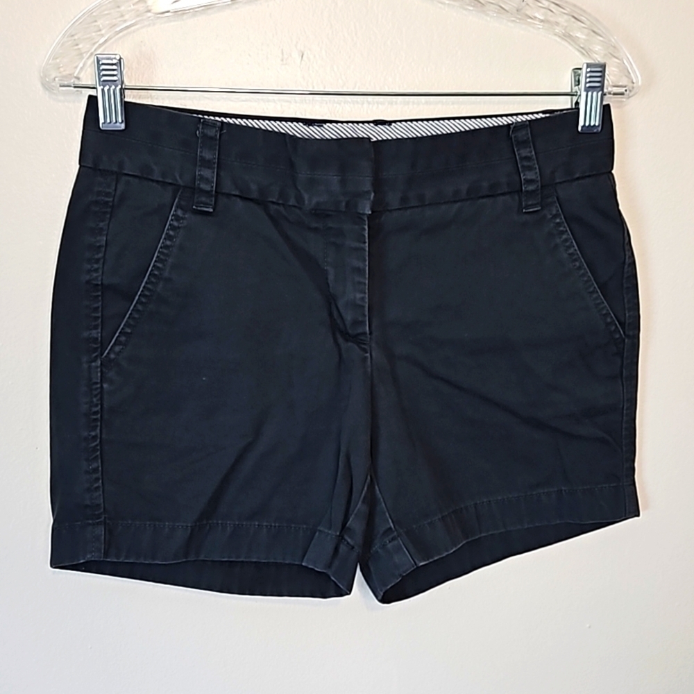 J Crew Black Chino Shorts Cotton Size 00